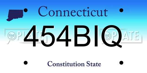 454BIQ Connecticut License Plate