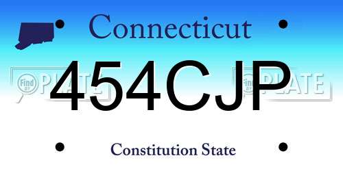 454CJP Connecticut License Plate