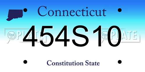 454S10 Connecticut License Plate