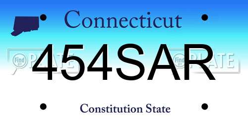 454SAR Connecticut License Plate