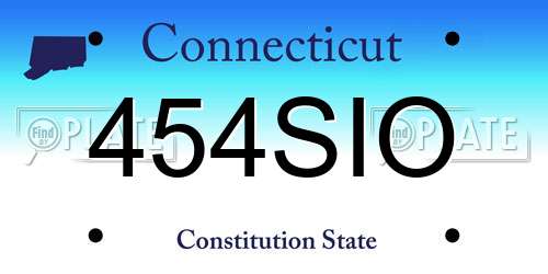 454SIO Connecticut License Plate
