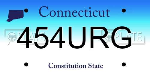 454URG Connecticut License Plate