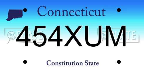 454XUM Connecticut License Plate