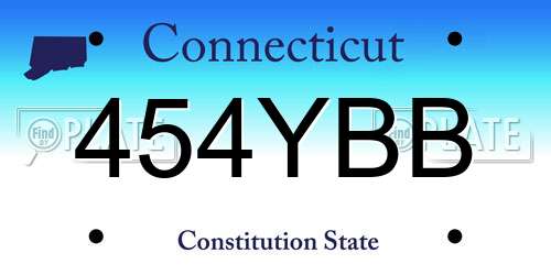 454YBB Connecticut License Plate
