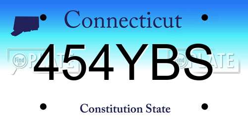 454YBS Connecticut License Plate