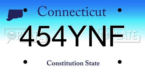454YNF Connecticut License Plate