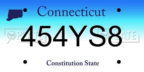 454YS8 Connecticut License Plate