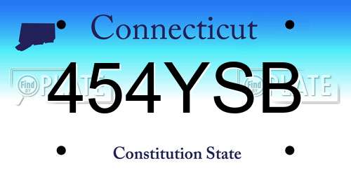 454YSB Connecticut License Plate