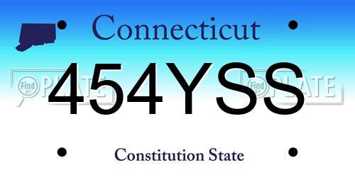 454YSS Connecticut License Plate