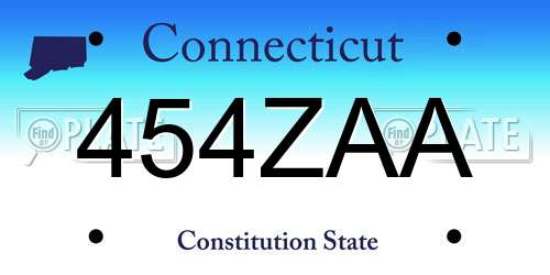 454ZAA Connecticut License Plate