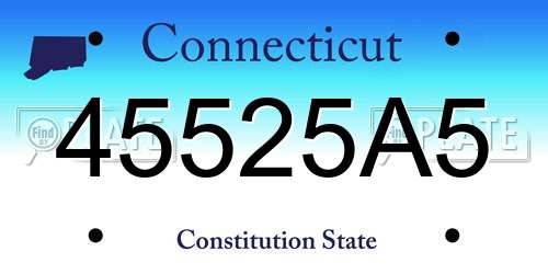 45525A5 Connecticut License Plate