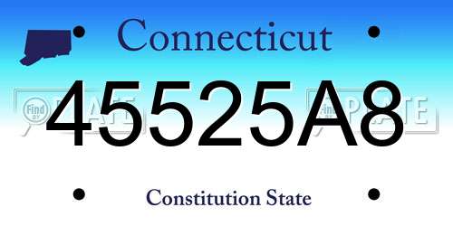 45525A8 Connecticut License Plate