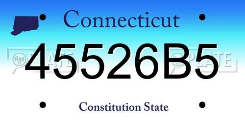 45526B5 Connecticut License Plate
