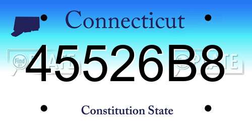 45526B8 Connecticut License Plate