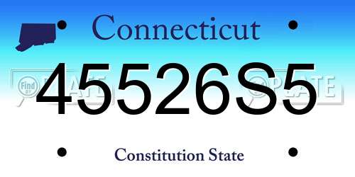45526S5 Connecticut License Plate