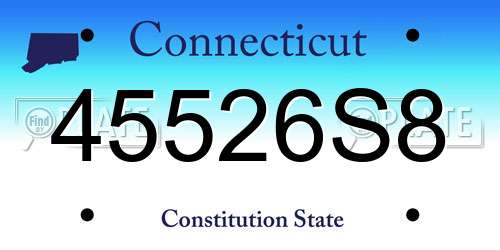 45526S8 Connecticut License Plate