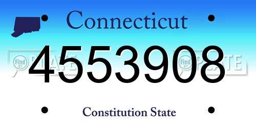 4553908 Connecticut License Plate