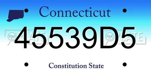 45539D5 Connecticut License Plate