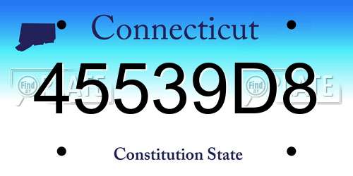 45539D8 Connecticut License Plate