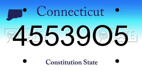 45539O5 Connecticut License Plate