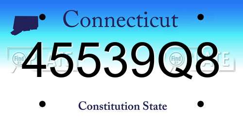 45539Q8 Connecticut License Plate