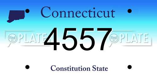4557 Connecticut License Plate