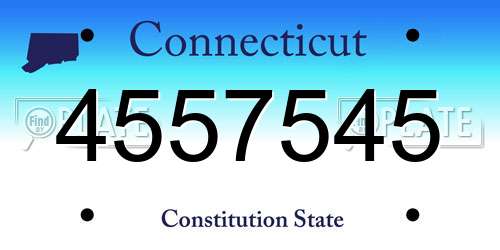 4557545 Connecticut License Plate