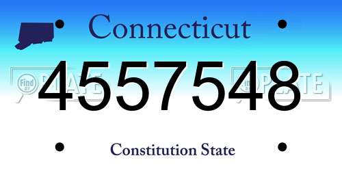 4557548 Connecticut License Plate
