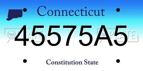 45575A5 Connecticut License Plate