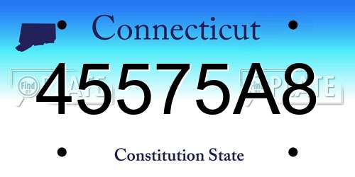 45575A8 Connecticut License Plate