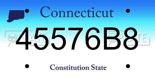 45576B8 Connecticut License Plate