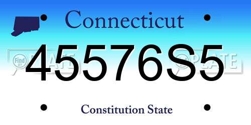 45576S5 Connecticut License Plate