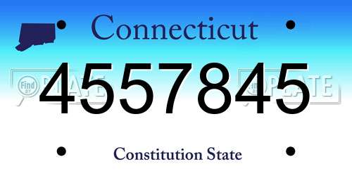 4557845 Connecticut License Plate