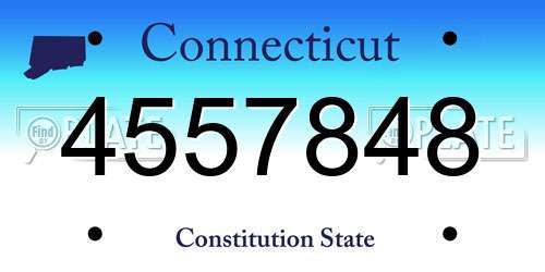 4557848 Connecticut License Plate