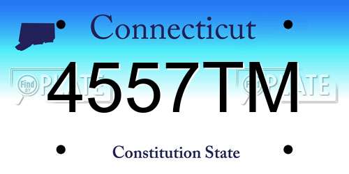 4557TM Connecticut License Plate
