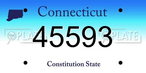 45593 Connecticut License Plate