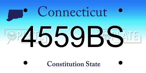 4559BS Connecticut License Plate