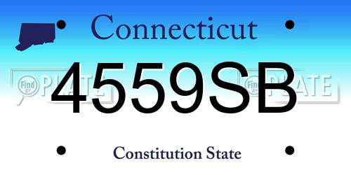 4559SB Connecticut License Plate