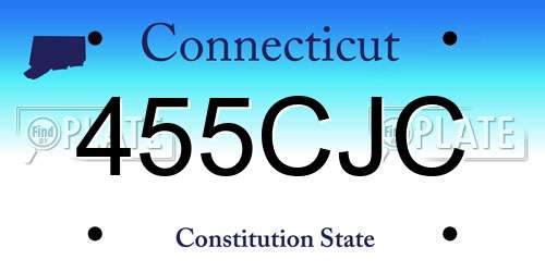 455CJC Connecticut License Plate