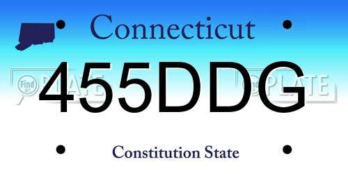 455DDG Connecticut License Plate