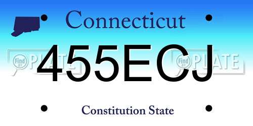 455ECJ Connecticut License Plate