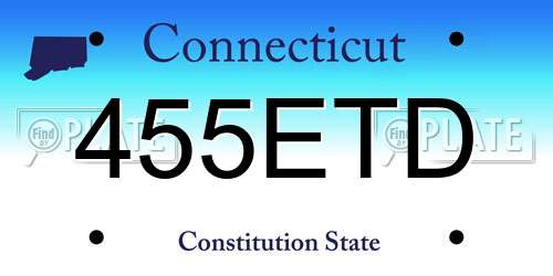 455ETD Connecticut License Plate