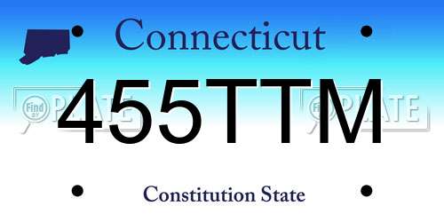 455TTM Connecticut License Plate