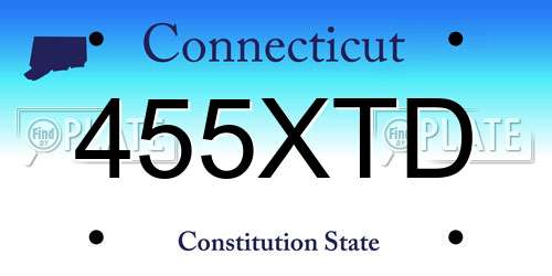 455XTD Connecticut License Plate