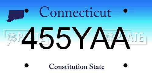 455YAA Connecticut License Plate