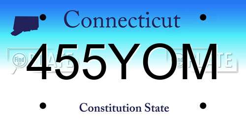 455YOM Connecticut License Plate
