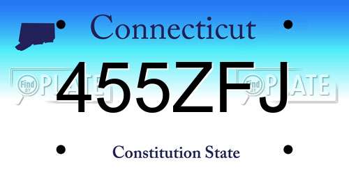 455ZFJ Connecticut License Plate