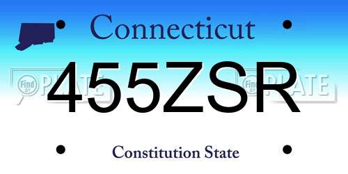 455ZSR Connecticut License Plate