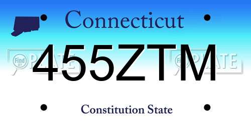 455ZTM Connecticut License Plate