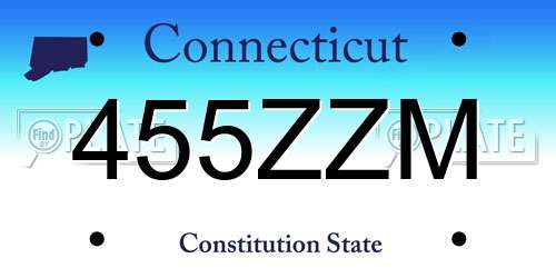 455ZZM Connecticut License Plate